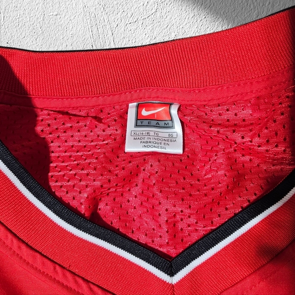 90s NIKE TEAM NEBRASKA CORNHUSKERS JACKET RED EMBROIDERED WOMEN XL NCAA PULLOVER - Picture 4 of 9